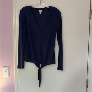 Peyton Jensen Blue Long Sleeve Tie Front